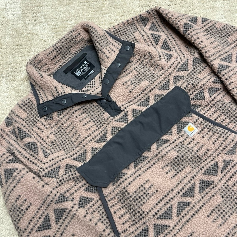 Carhartt Women's Fleece Pullover Snap Neck Aztec Print